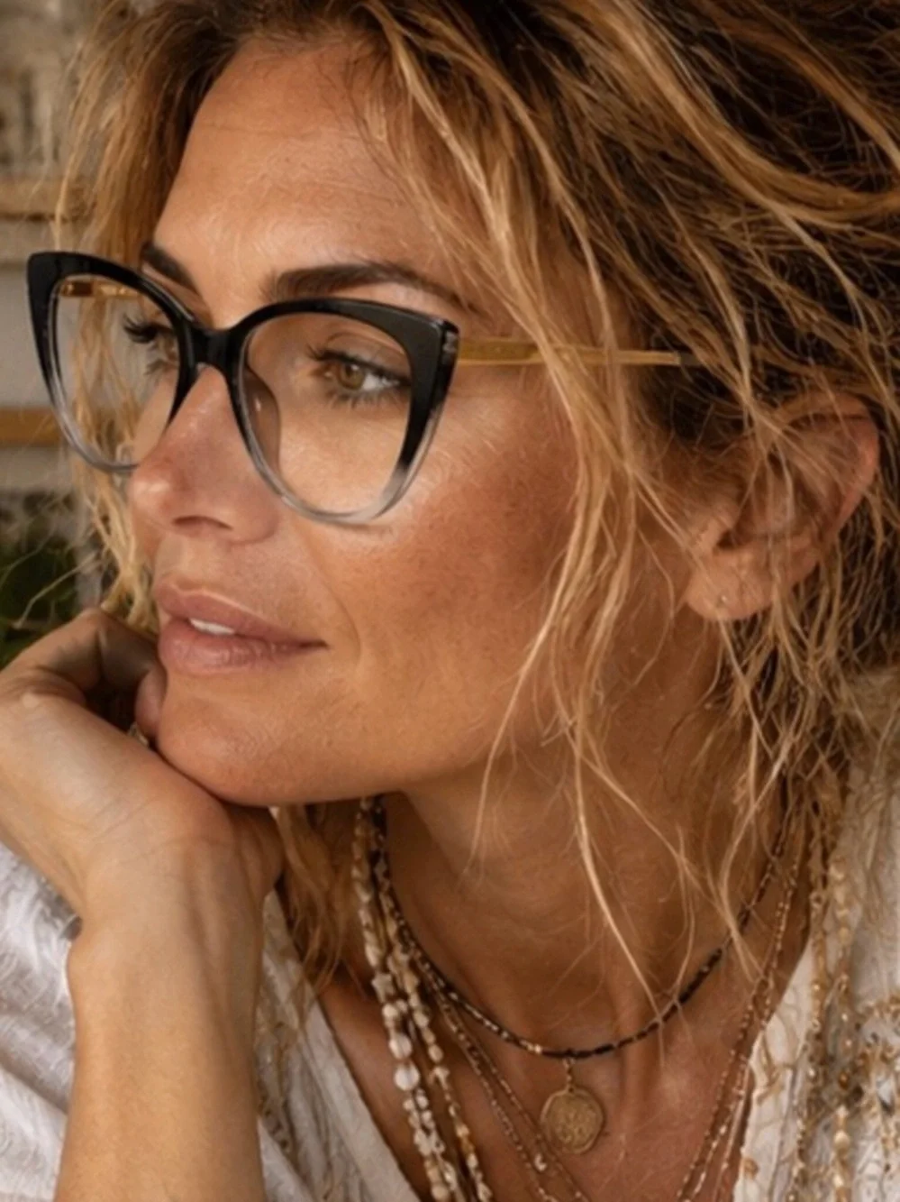 Black Ombré Cat Eye Fashion Glasses